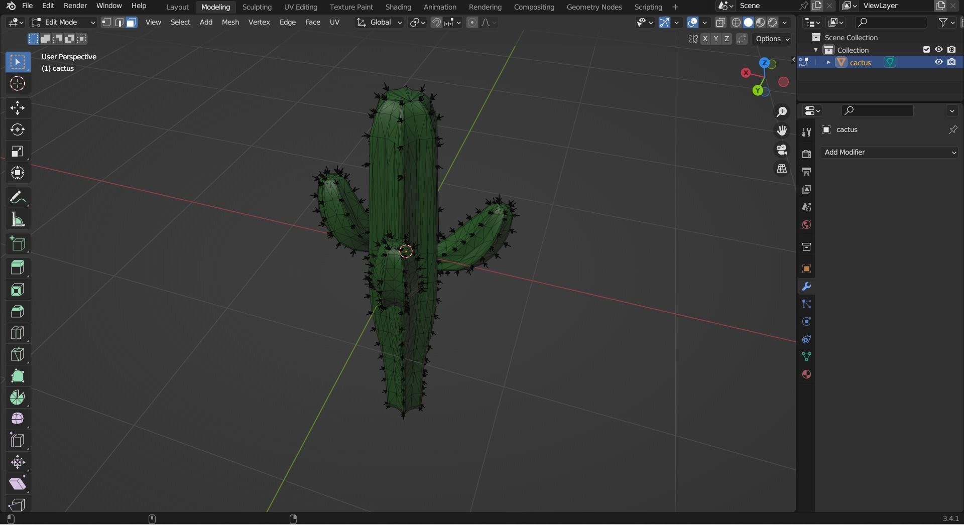 Cactus Low-poly 3D model_6
