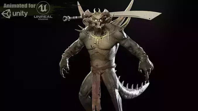 Demon Boss2 for pack Low-poly 3D model