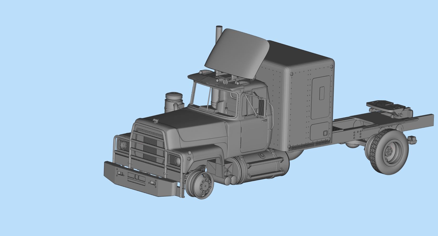 STL printable truck model kit rubber duck from the movie 3D print model_3