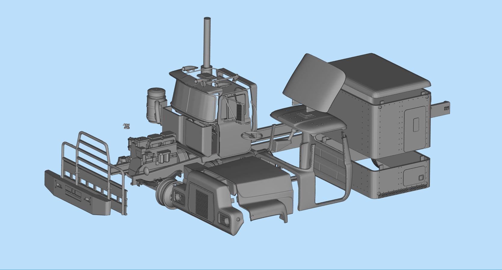 STL printable truck model kit rubber duck from the movie 3D print model_18