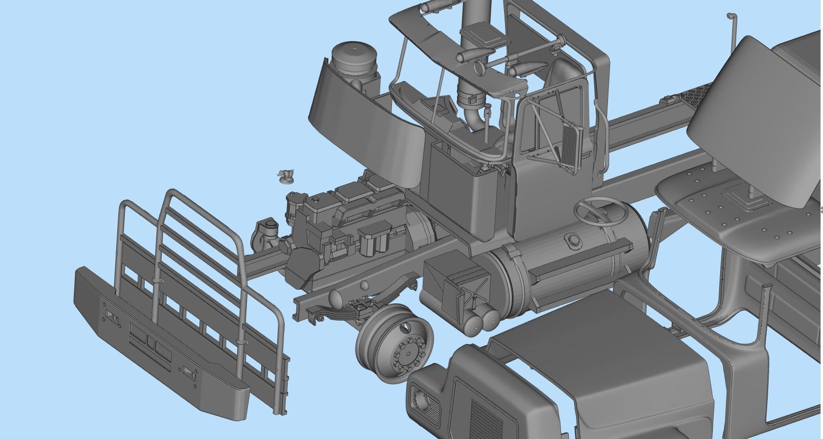 STL printable truck model kit rubber duck from the movie 3D print model_6