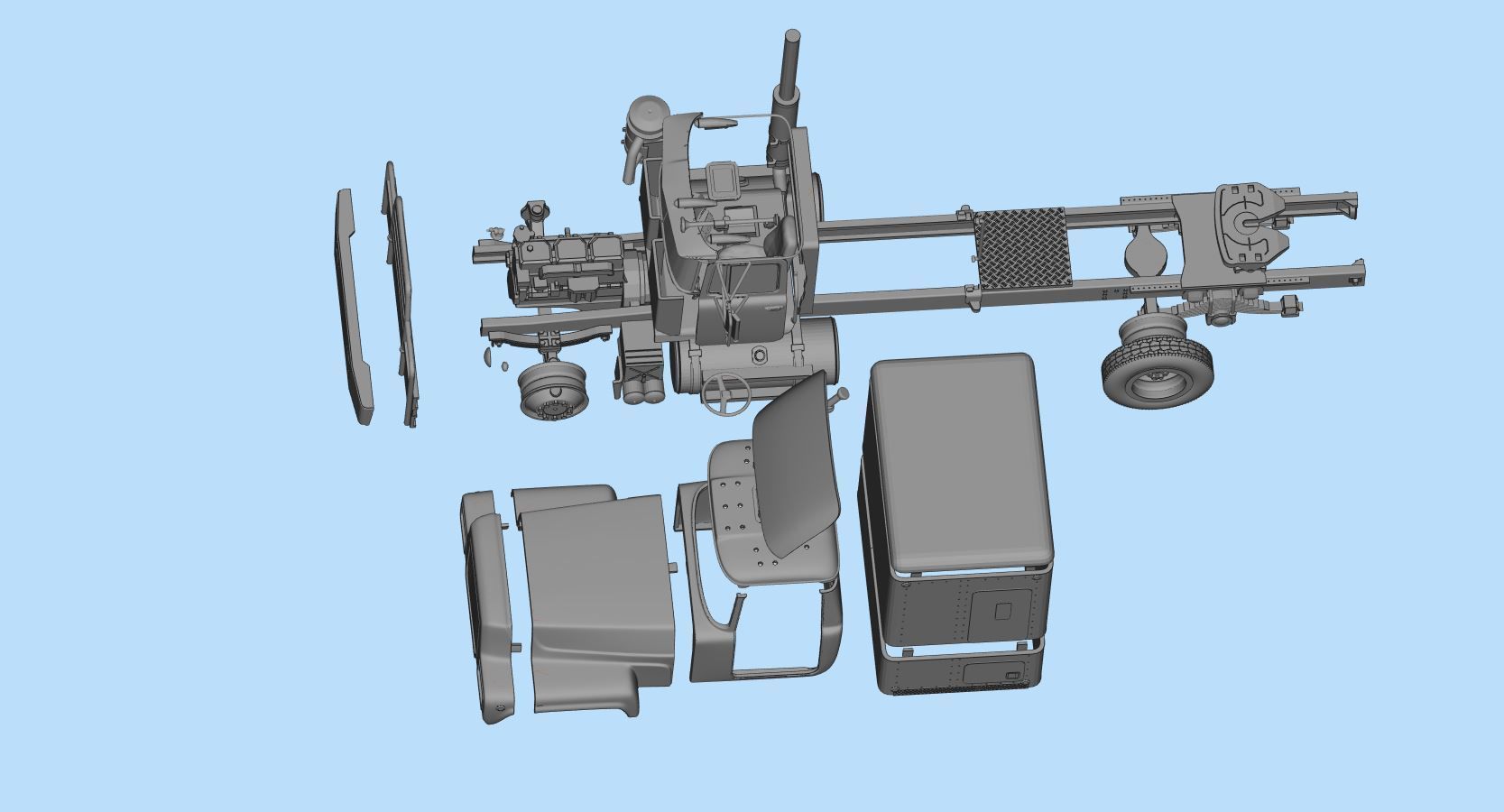 STL printable truck model kit rubber duck from the movie 3D print model_14