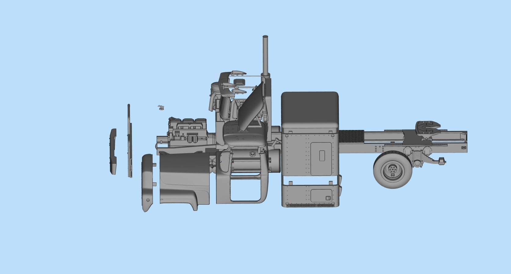 STL printable truck model kit rubber duck from the movie 3D print model_19