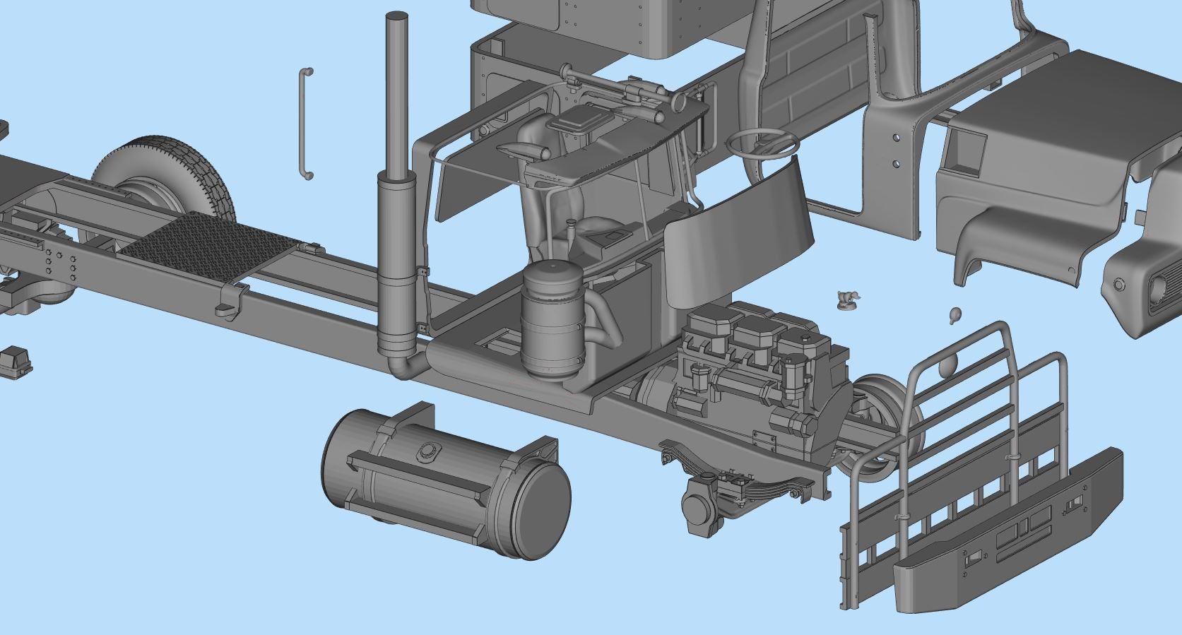 STL printable truck model kit rubber duck from the movie 3D print model_24