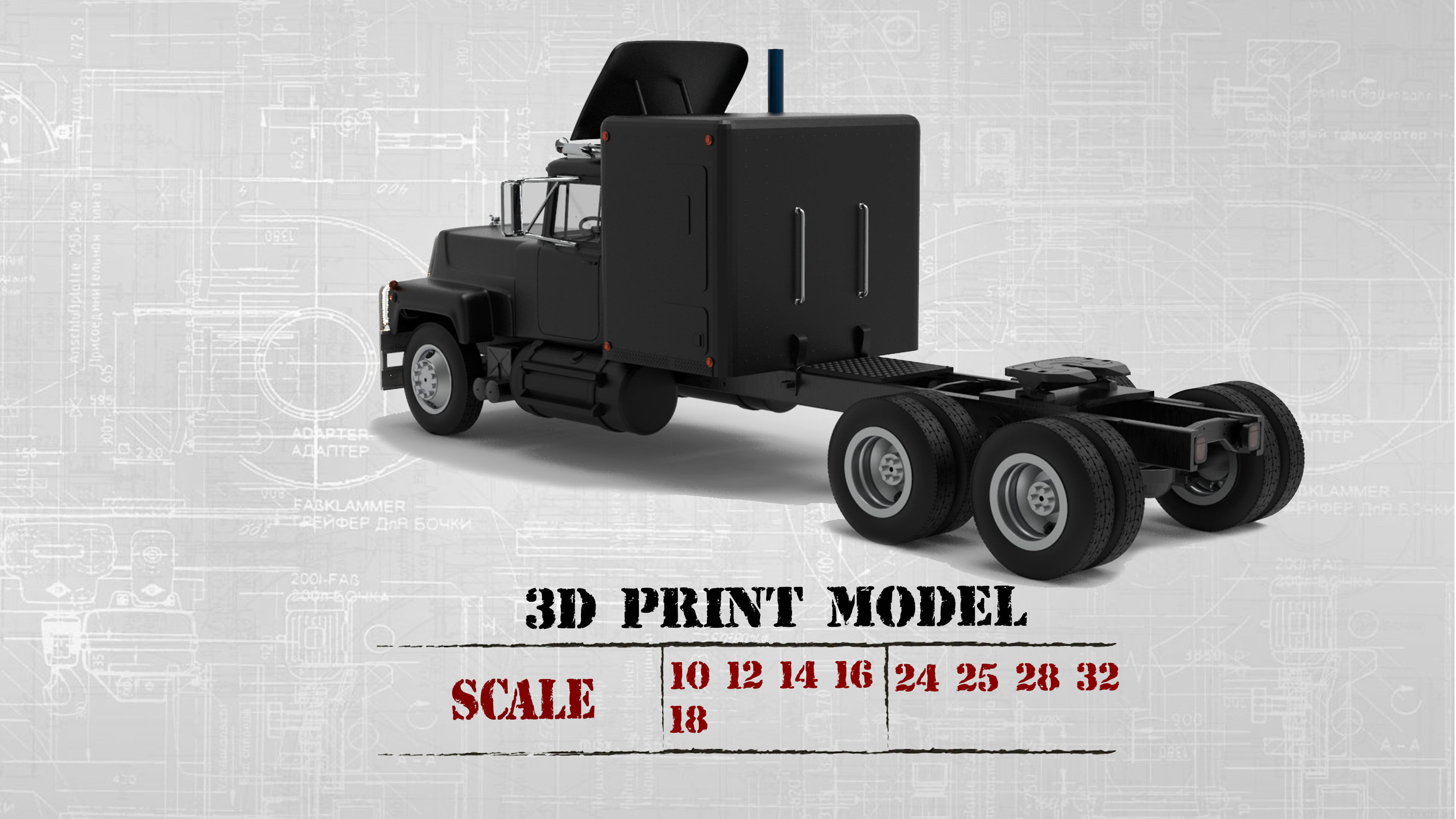 STL printable truck model kit rubber duck from the movie 3D print model_2