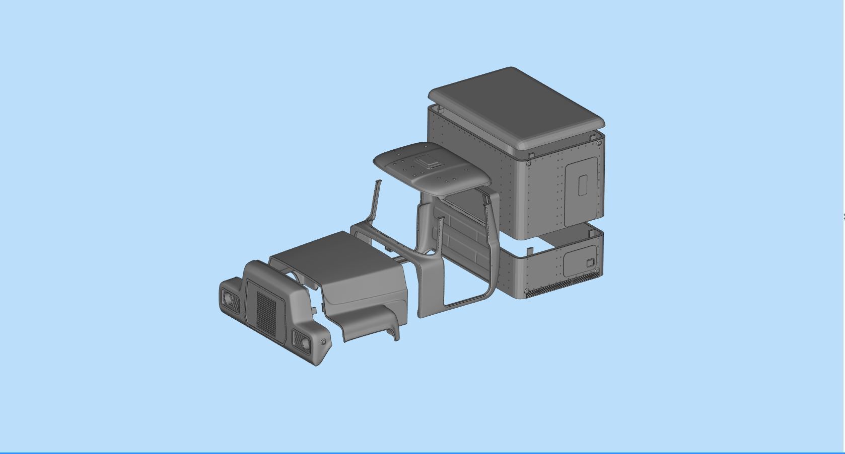 STL printable truck model kit rubber duck from the movie 3D print model_7