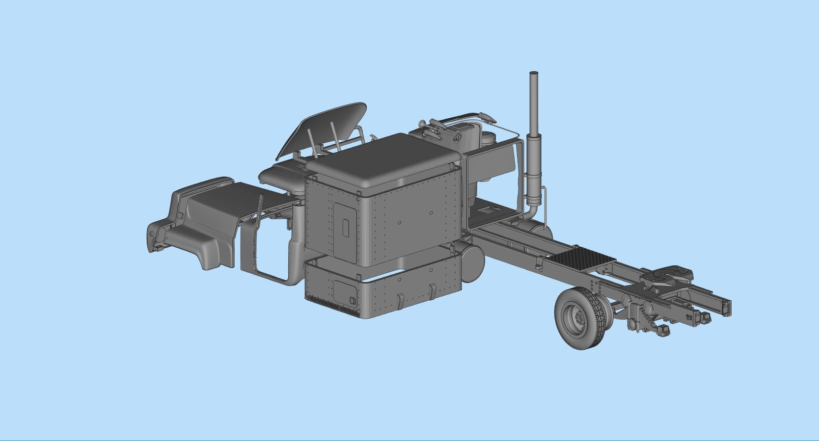 STL printable truck model kit rubber duck from the movie 3D print model_20