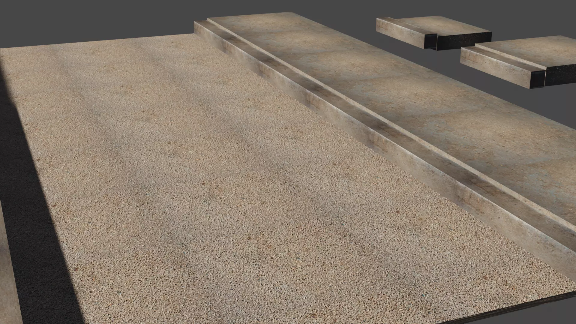 road and sidewalk high detailed Low-poly 3D model_0