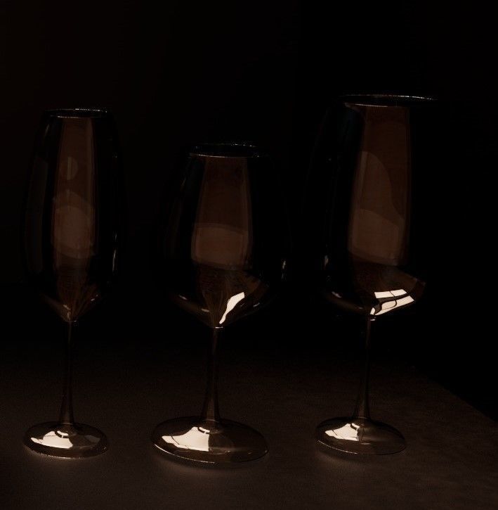 Wine bottle and wine glasses 3D model_6