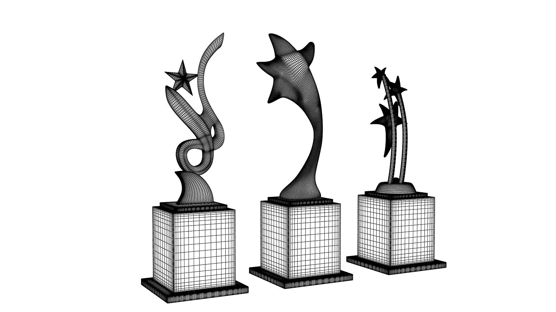 Trophy award trophies 3D model_7