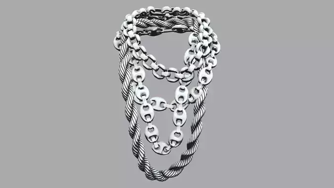 Oversize Metal Chains Multi-Row Huge Rapper Necklace