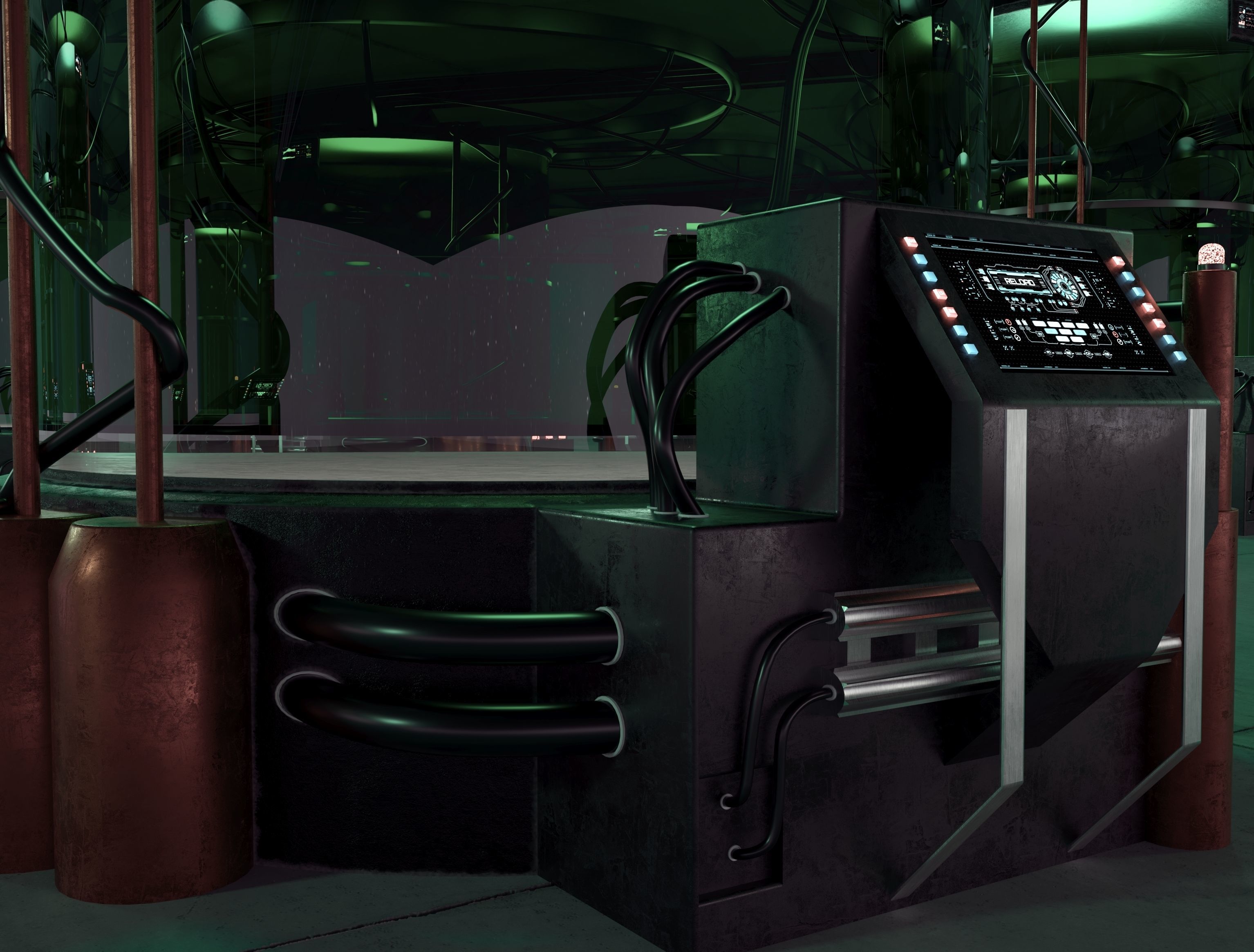 Sci-fi capsule Low-poly 3D model_3