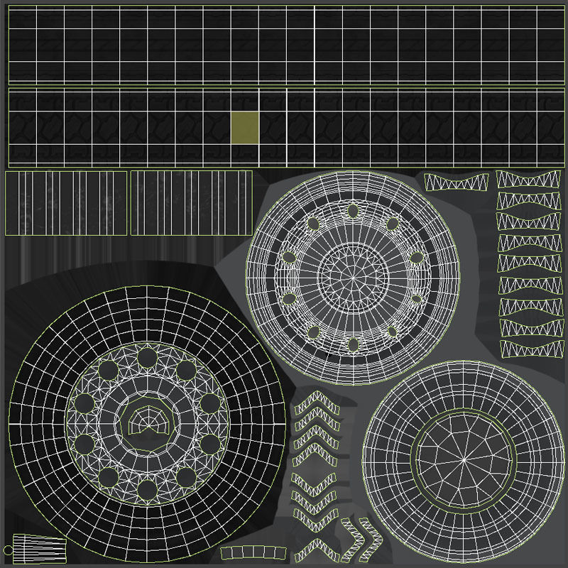 American Fire Truck Low-poly 3D model_47