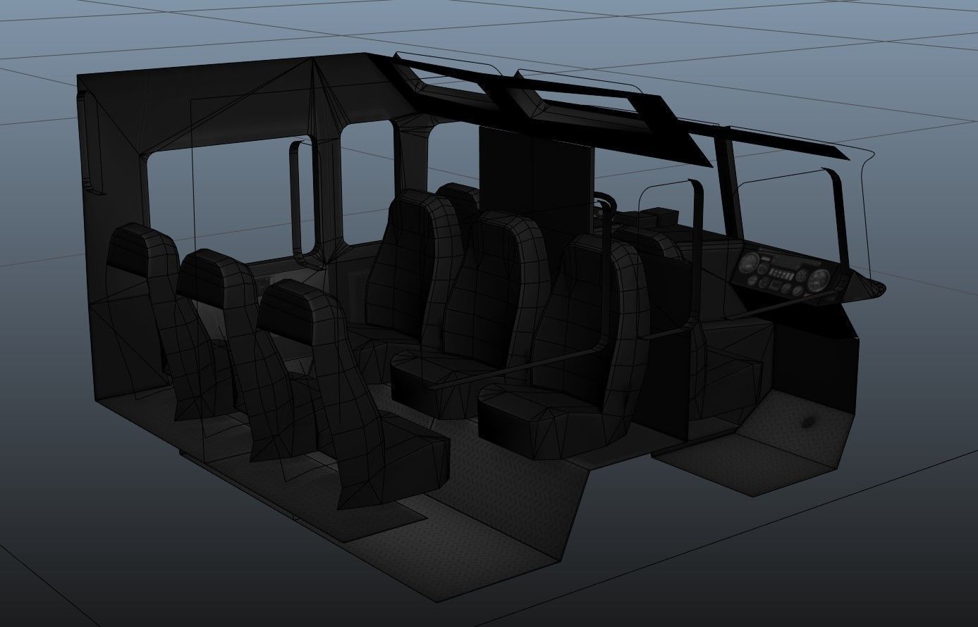 American Fire Truck Low-poly 3D model_42