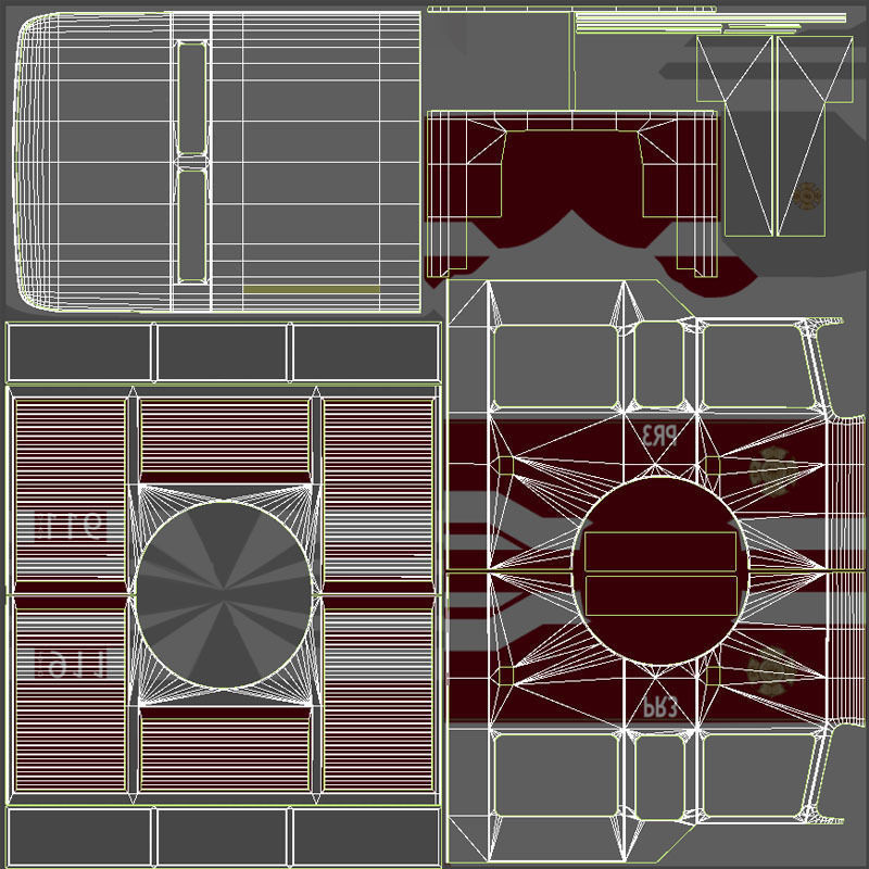 American Fire Truck Low-poly 3D model_45