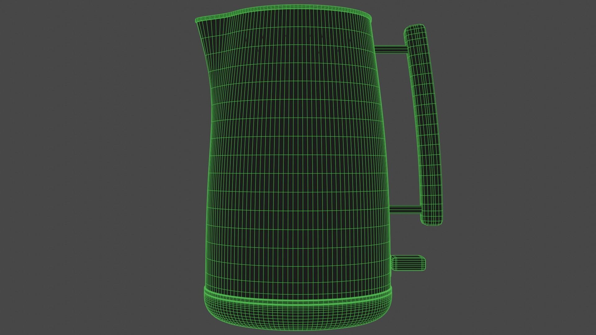 Kettle coffee pot with wooden handle 3D model_8