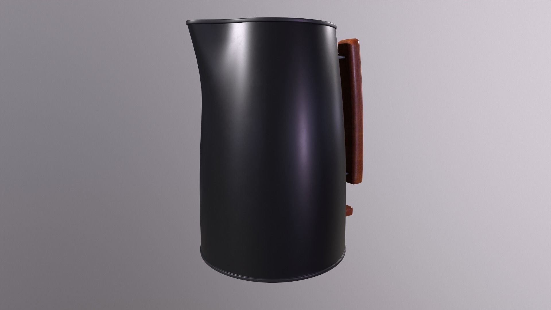 Kettle coffee pot with wooden handle 3D model_4