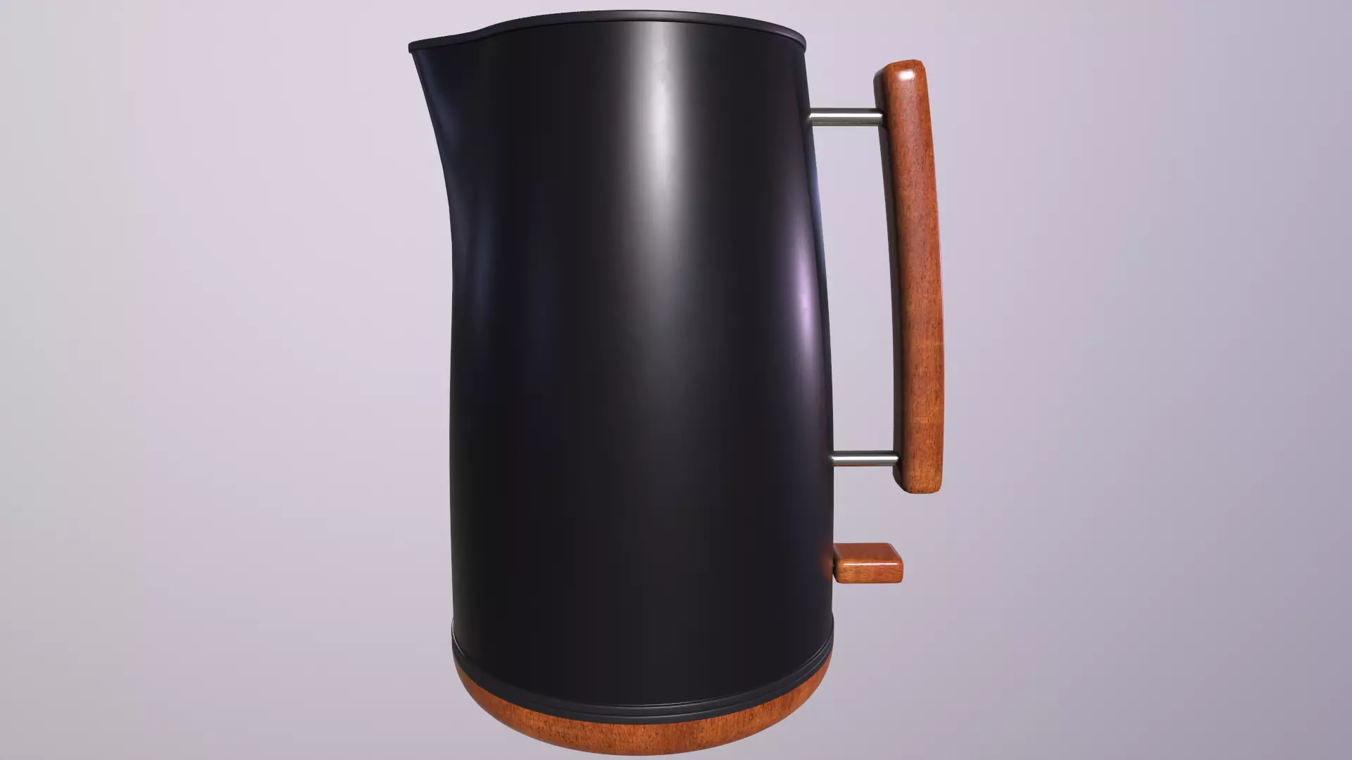 Kettle coffee pot with wooden handle 3D model_0