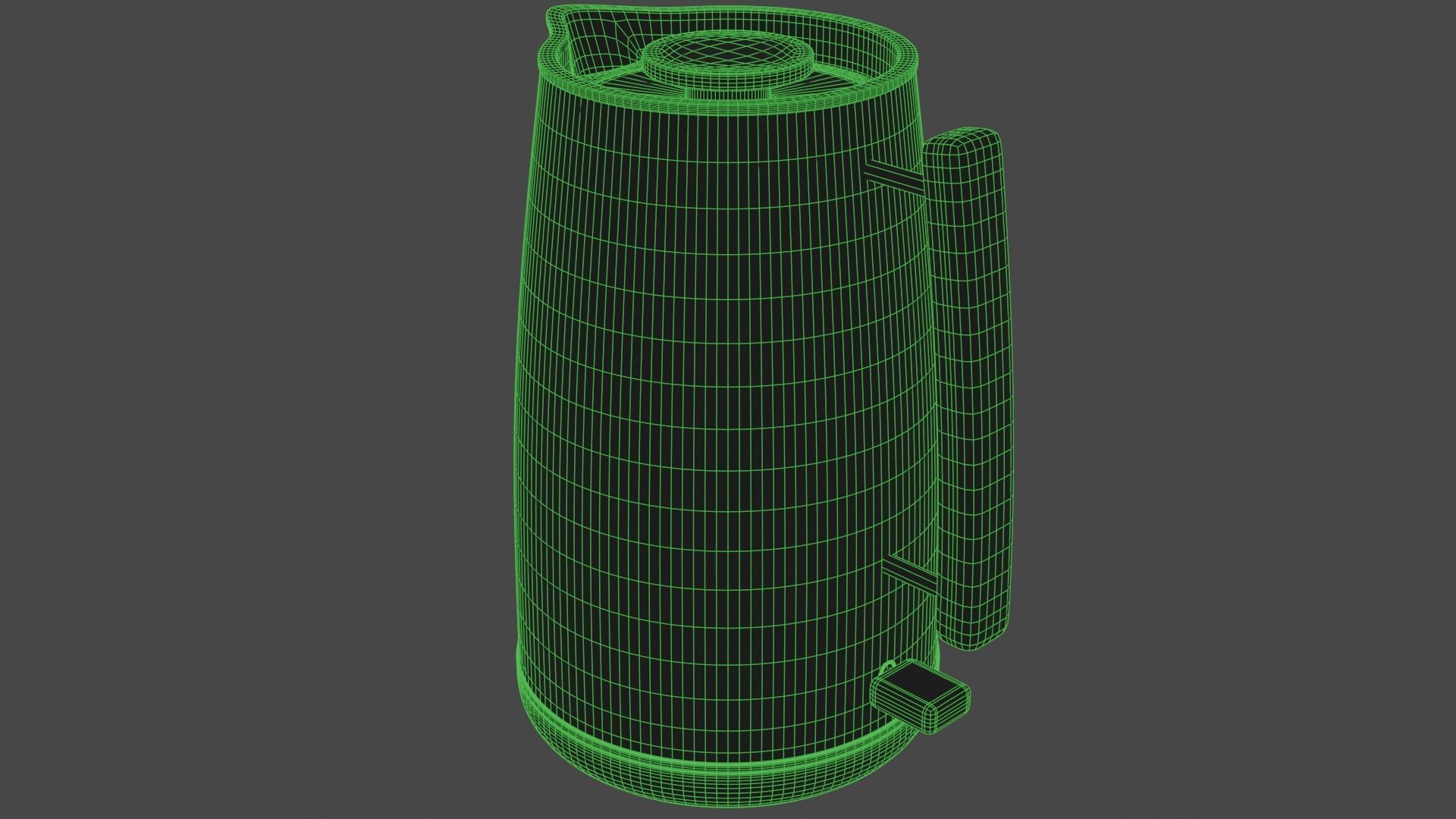 Kettle coffee pot with wooden handle 3D model_9