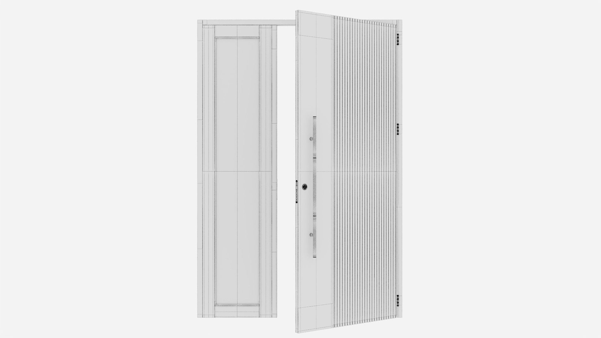 Aluminium door 120 3D model_6
