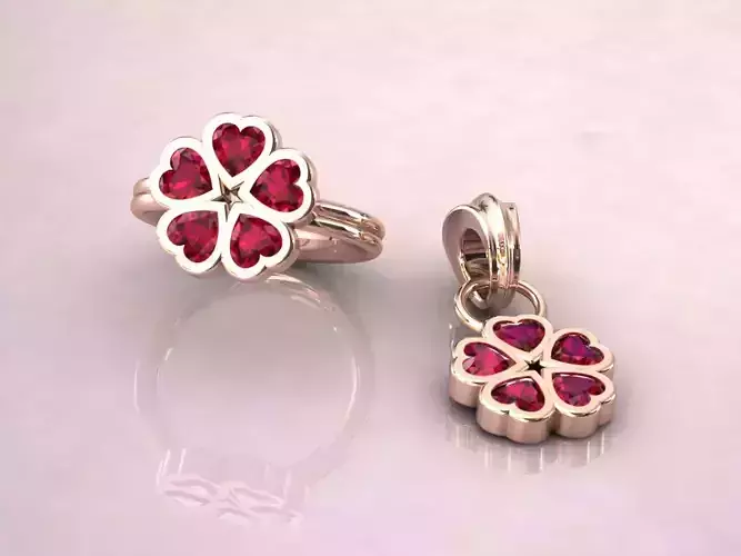 Heart flowerting-pendant