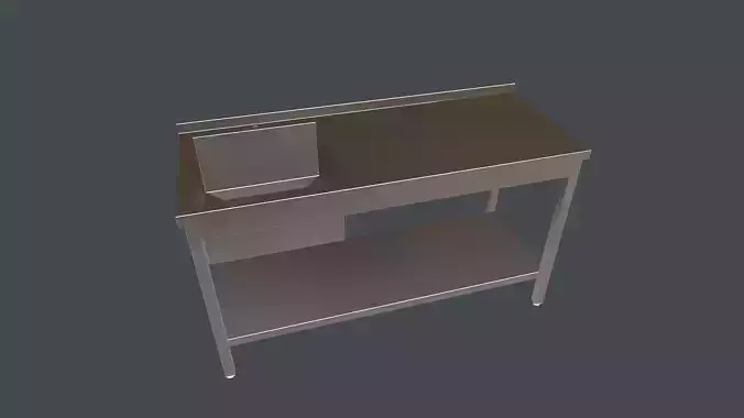 Stainless Steel Worktable with Sink 1500x600x890