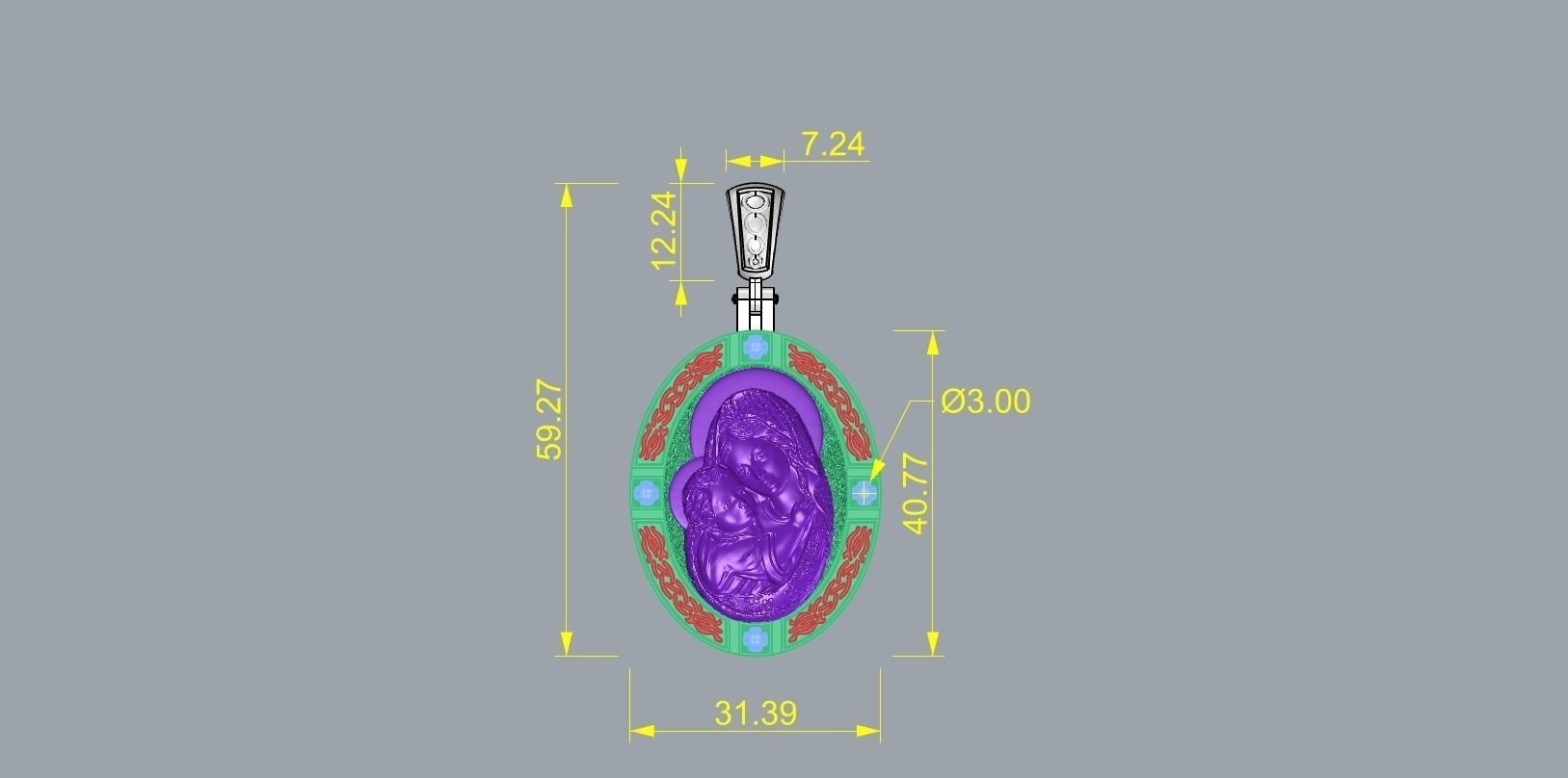 Pendant  N-263 3D print model_9