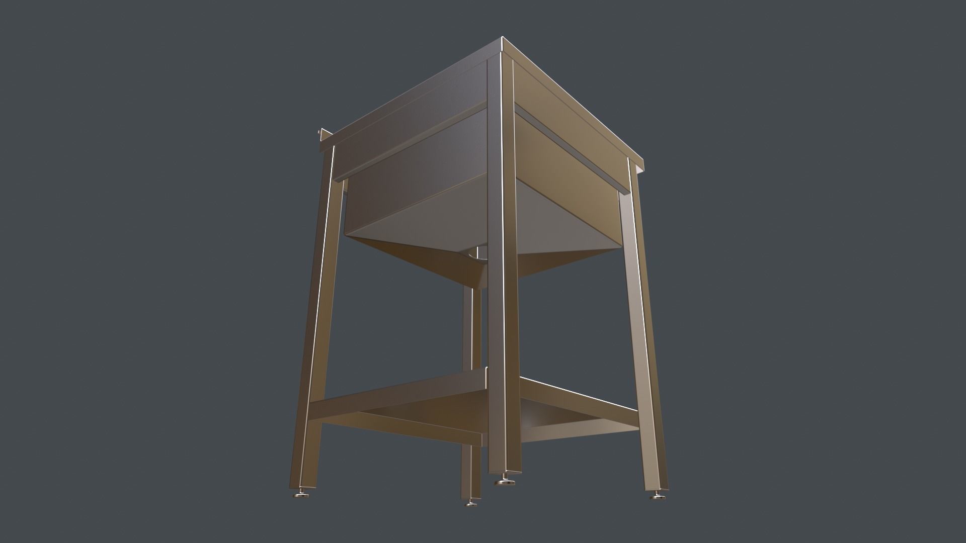 SINK 600x600x890 Low-poly 3D model_7