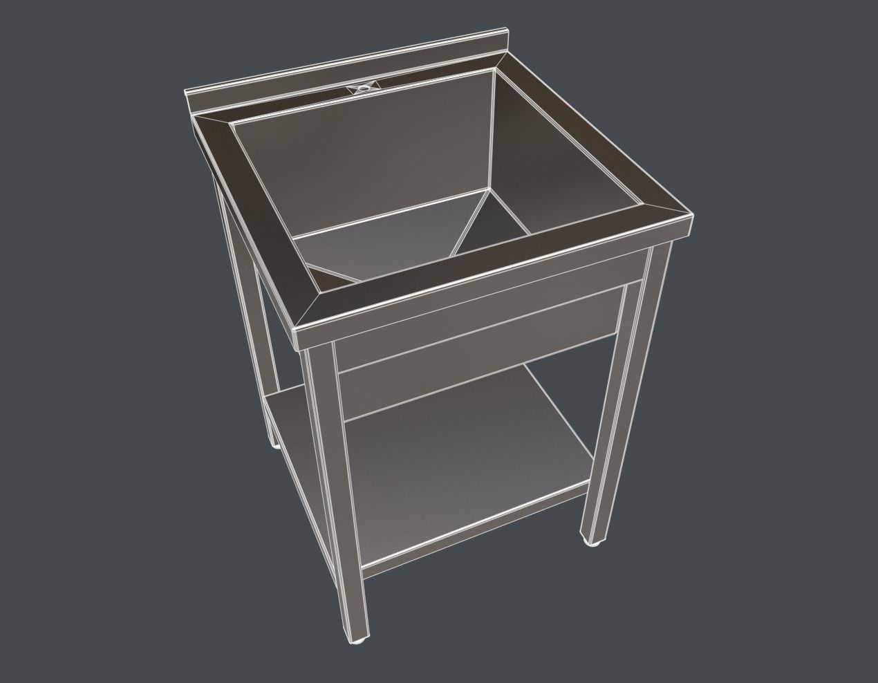 SINK 600x600x890 Low-poly 3D model_11
