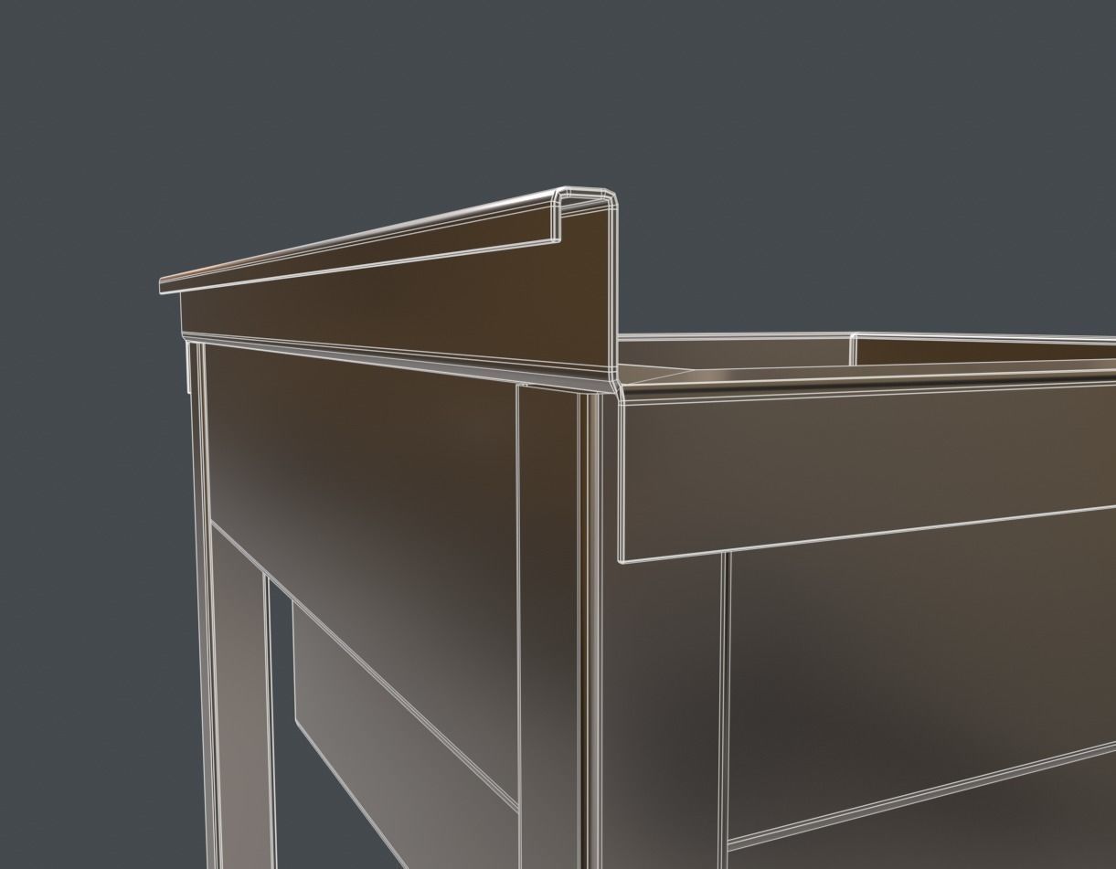 SINK 600x600x890 Low-poly 3D model_13