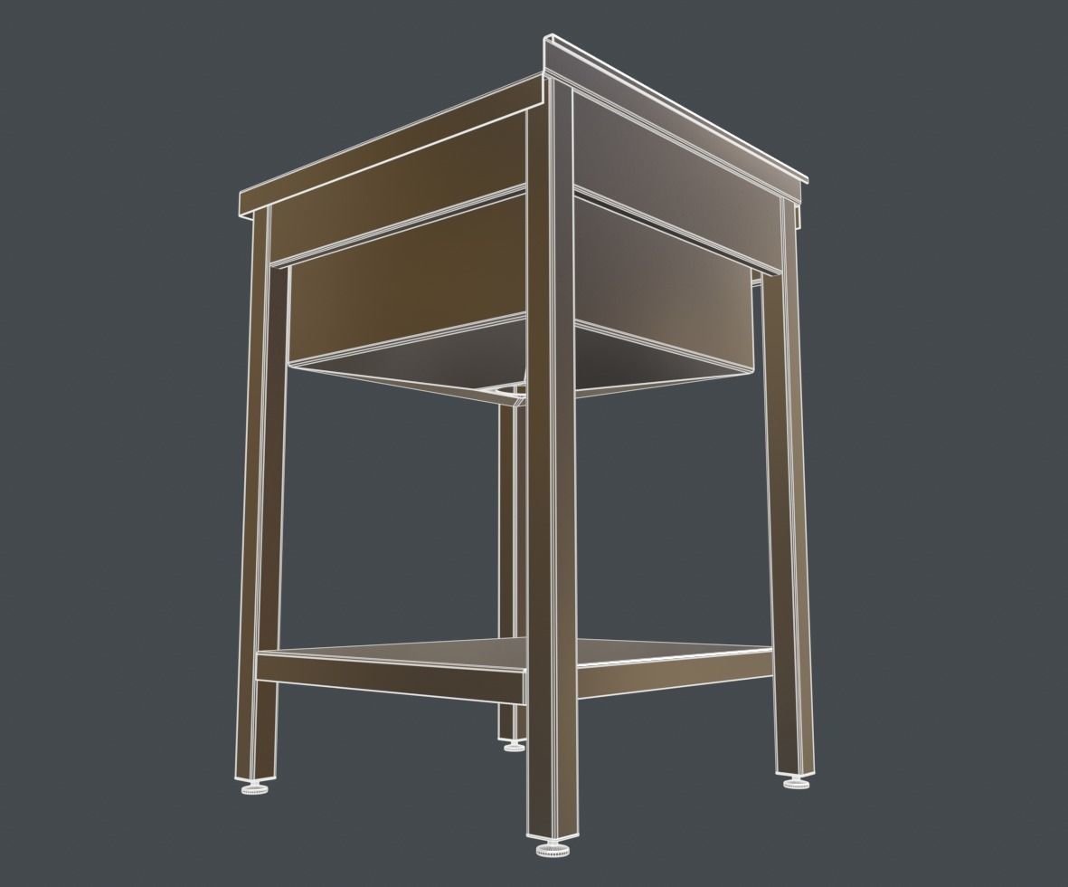 SINK 600x600x890 Low-poly 3D model_12