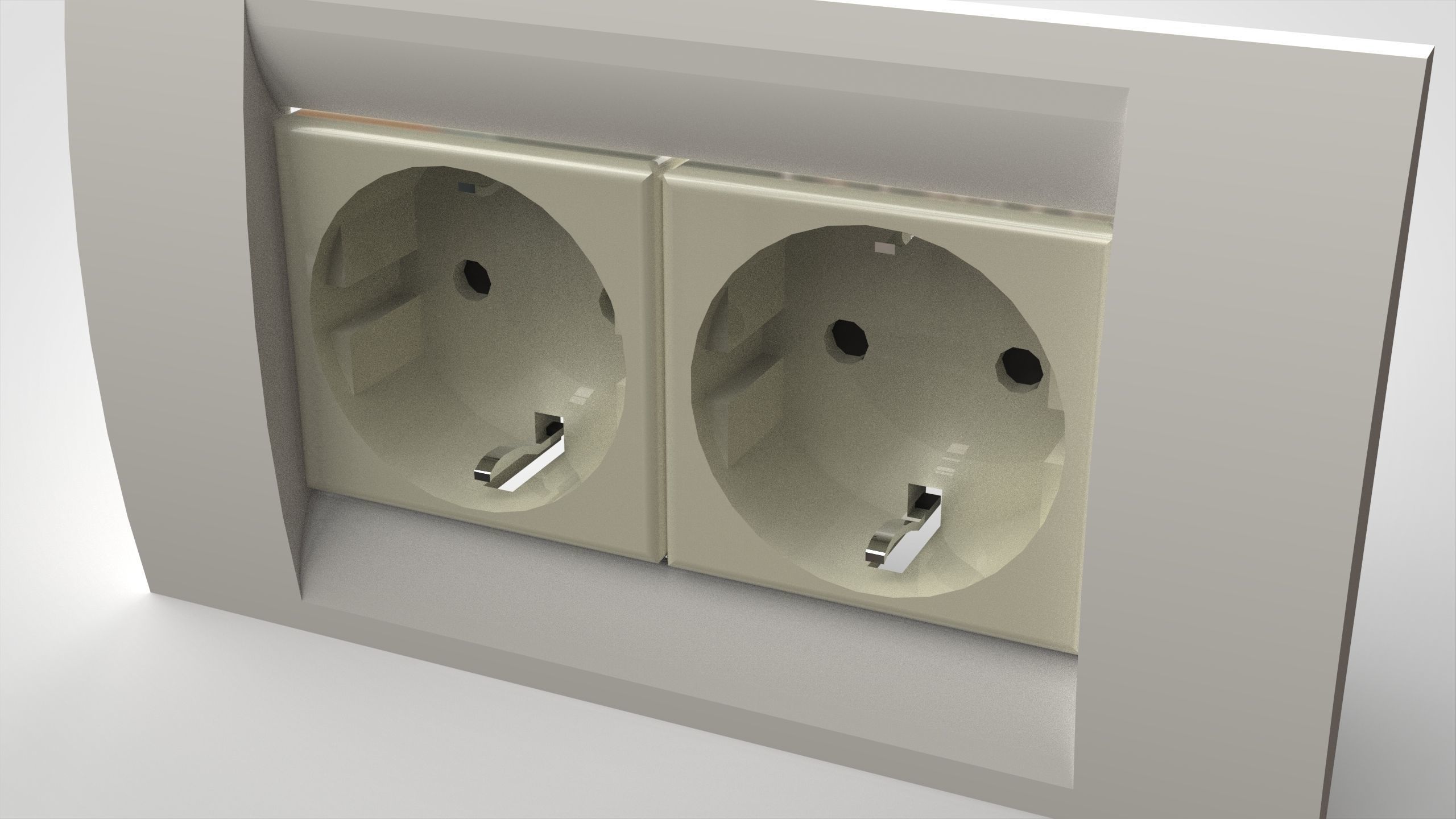 3D model Double socket VR / AR / low-poly | CGTrader
