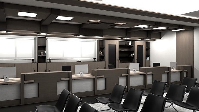 Office interior 02 3D model 6