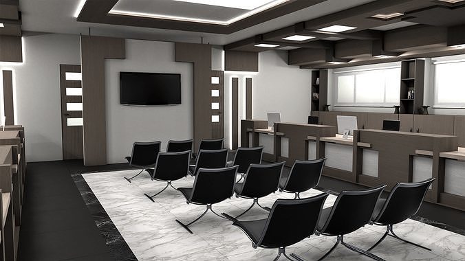 Office interior 02 3D model 2