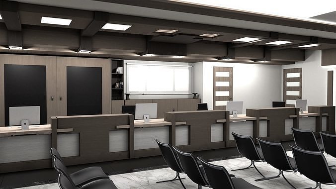 Office interior 02 3D model 7