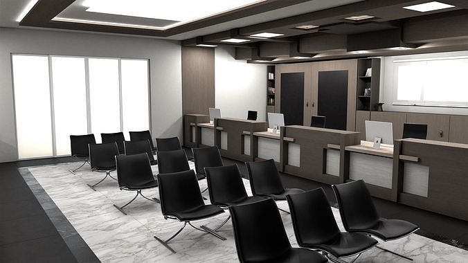 Office interior 02 3D model 5