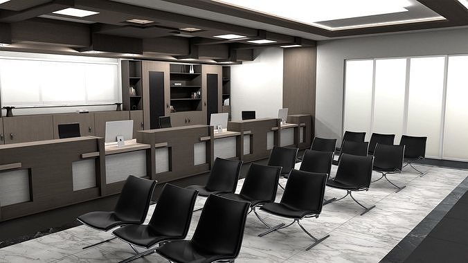 Office interior 02 3D model 4