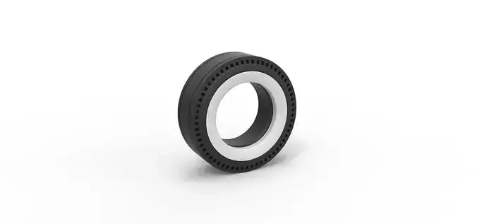 Whitewall rear tire of vintage dragster Version 3 Scale 1 to 25