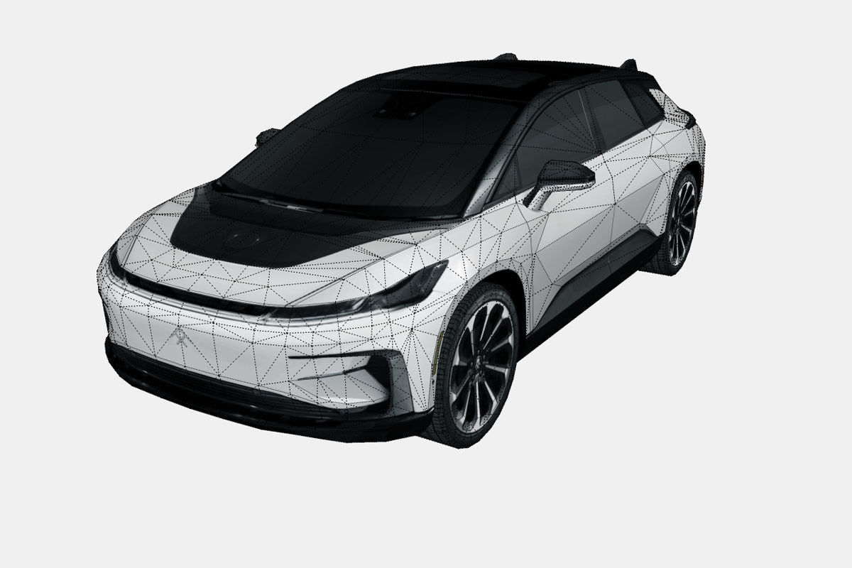 Faraday Future FF91 Low-poly 3D model_16