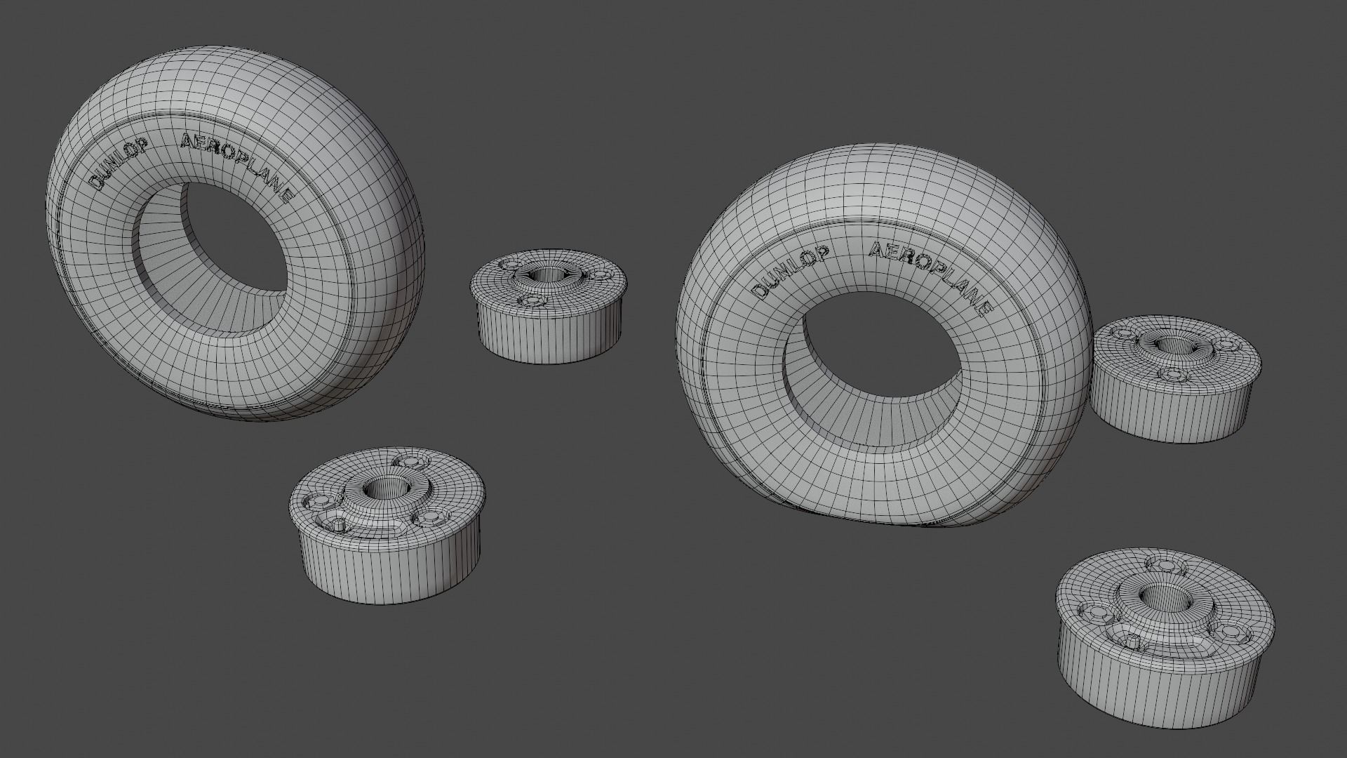 Hawker Hurricane Main and TailWheel set 3D print model_4