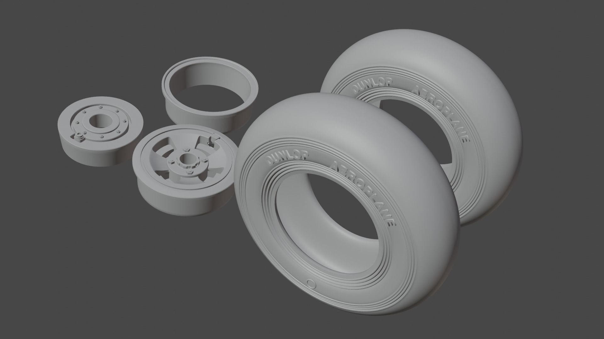 Hawker Hurricane Main and TailWheel set 3D print model_2
