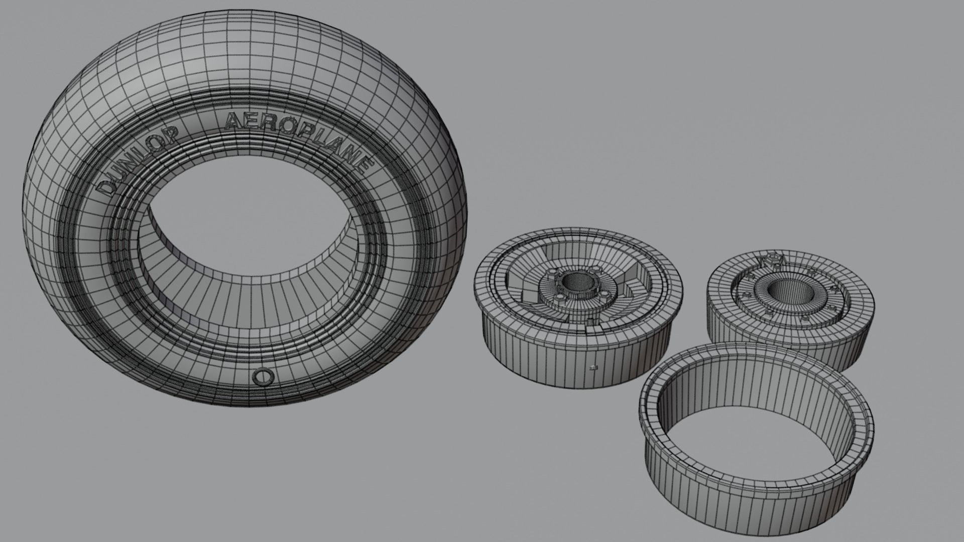 Hawker Hurricane Main and TailWheel set 3D print model_7