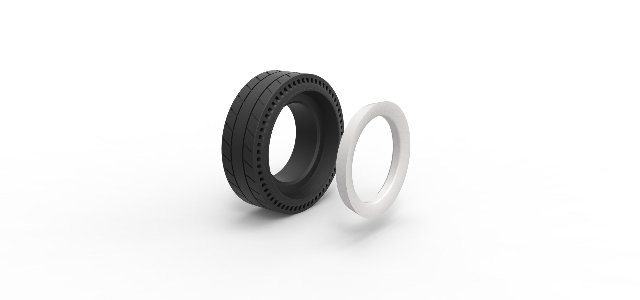 Whitewall rear tire of vintage dragster Version 5 Scale 1 to 25 3D print model_8