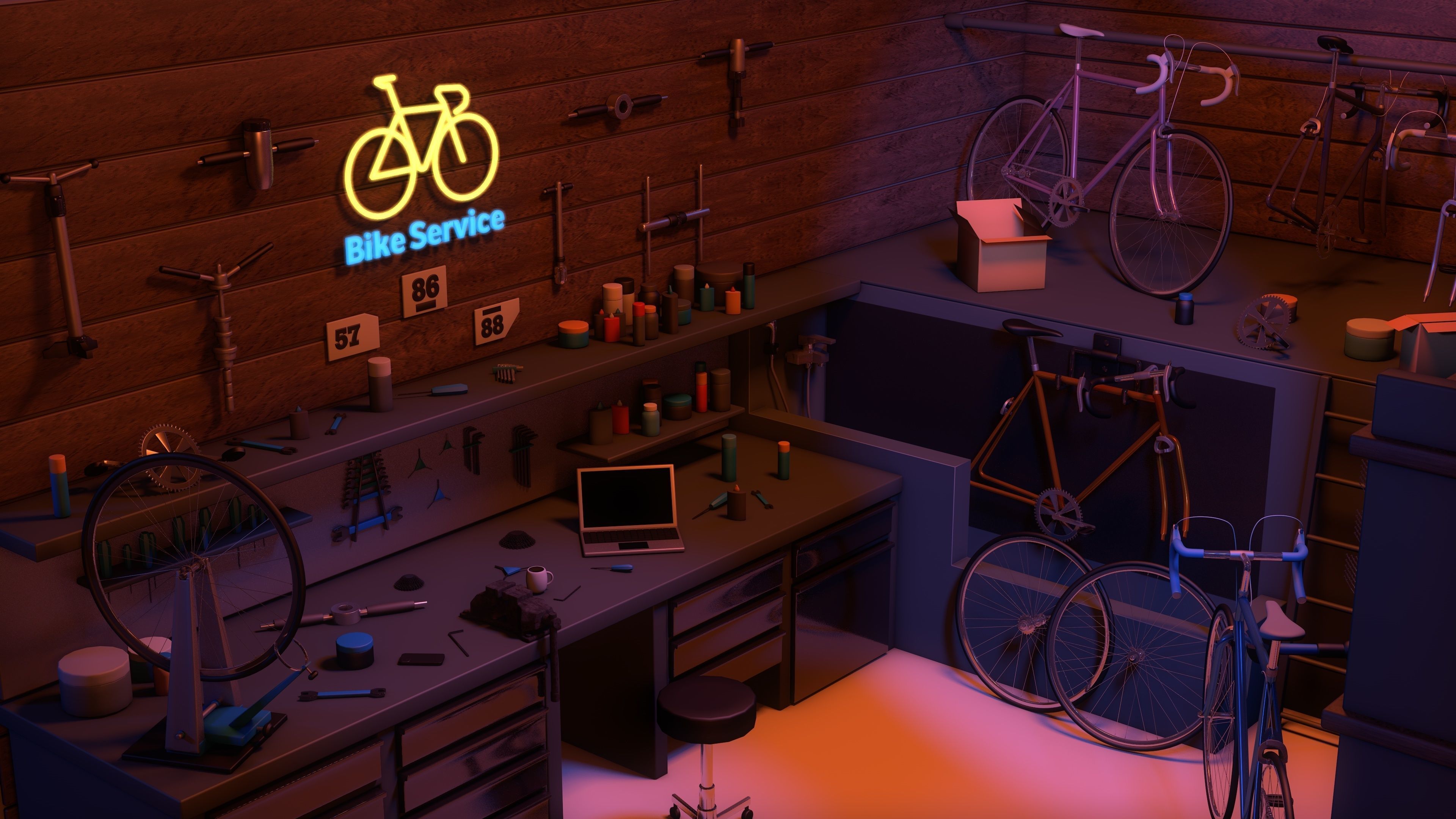 Bicycle Service Workshop 3D model_7