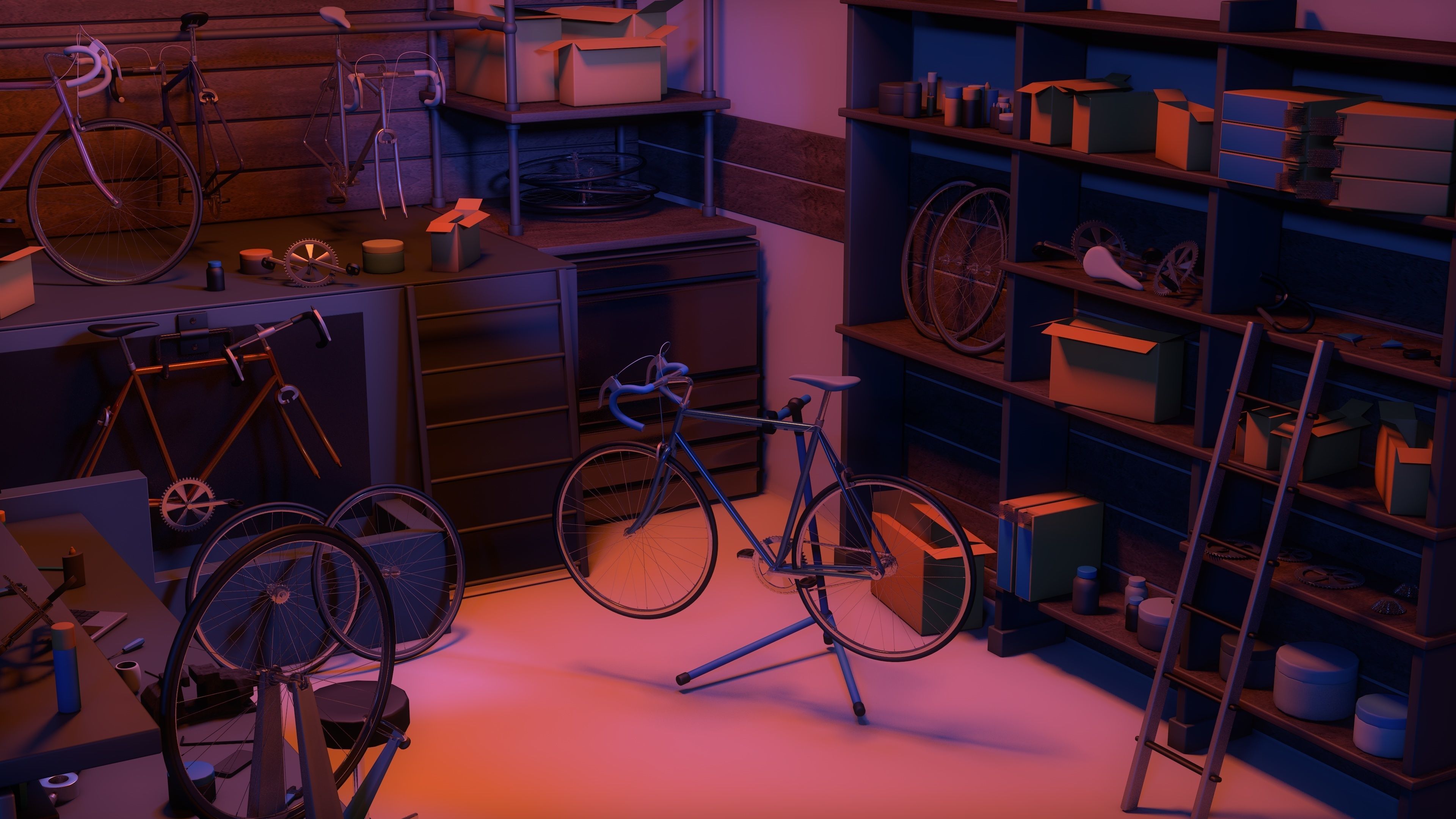 Bicycle Service Workshop 3D model_8