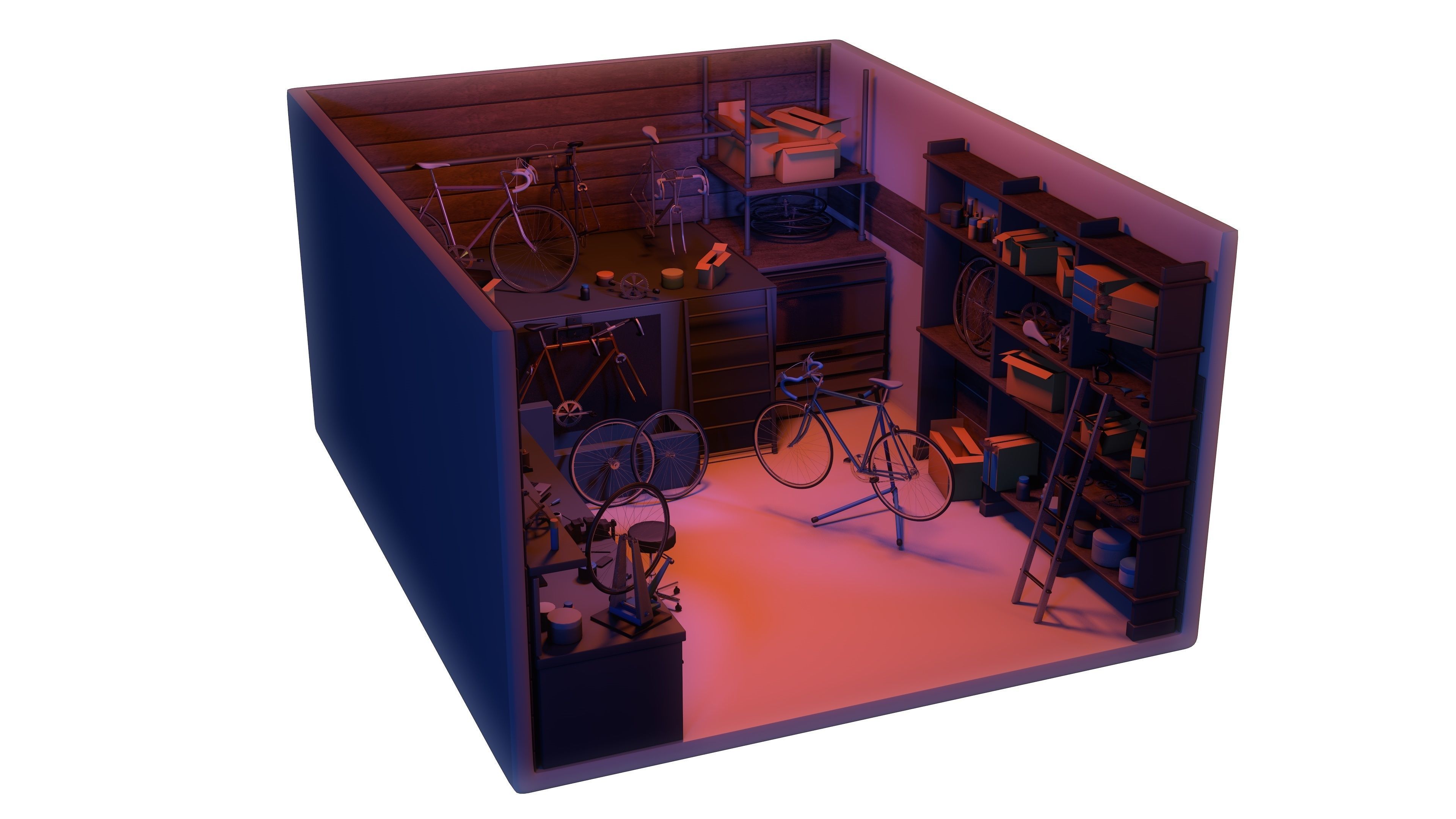 Bicycle Service Workshop 3D model_4