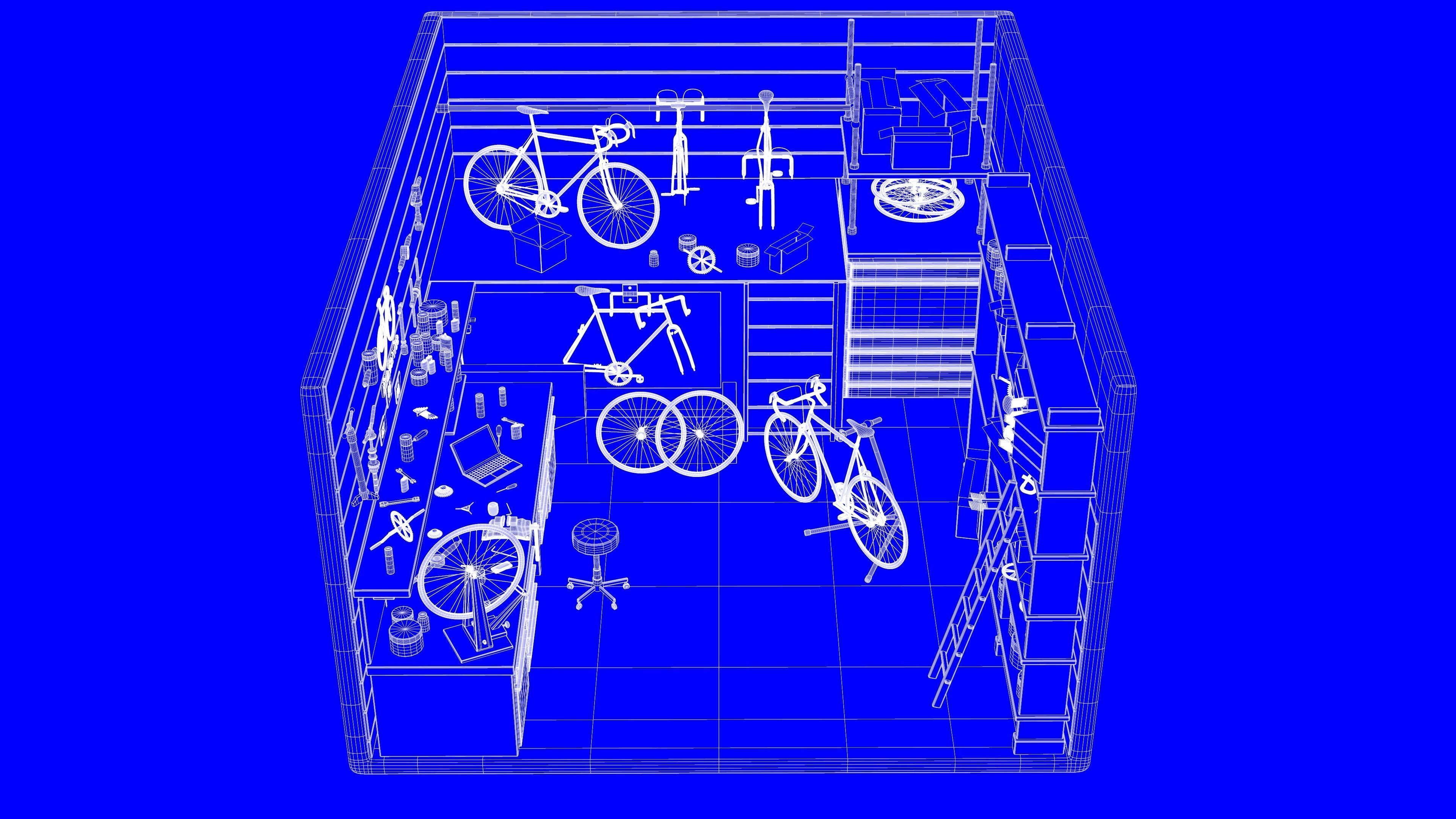 Bicycle Service Workshop 3D model_6