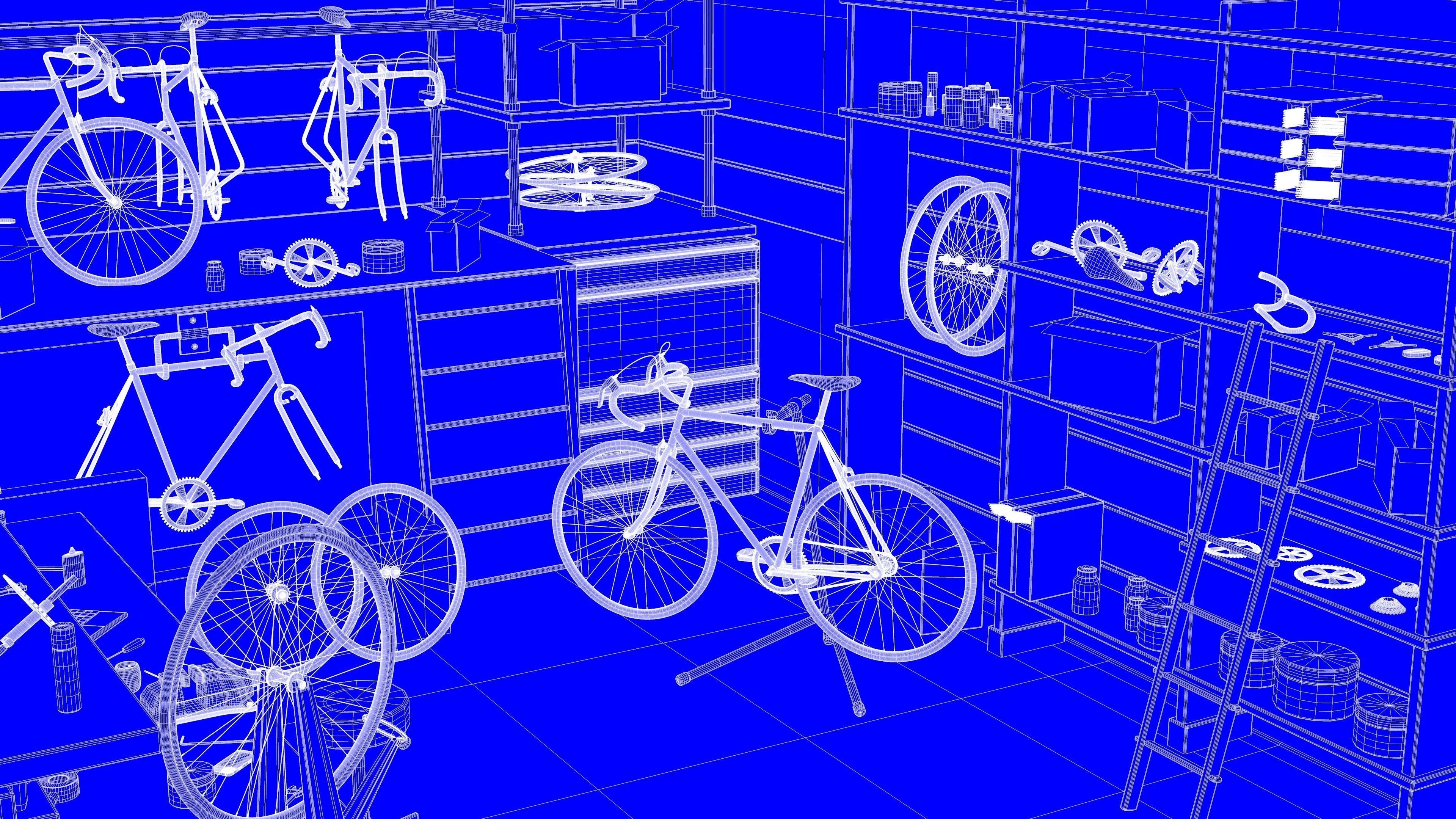 Bicycle Service Workshop 3D model_9