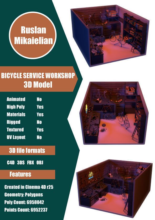 Bicycle Service Workshop 3D model_1