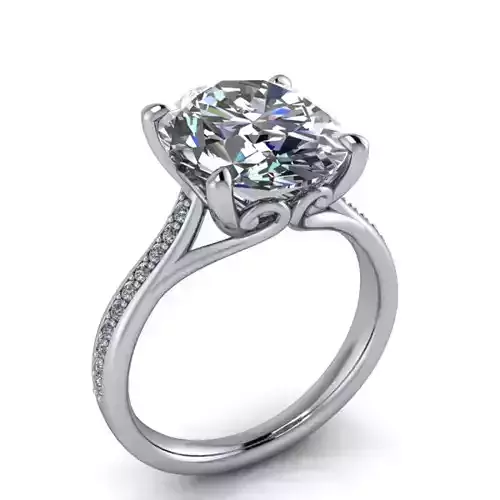 OvalCut Bridal Ring with Wedding Band Ladies Modern Style